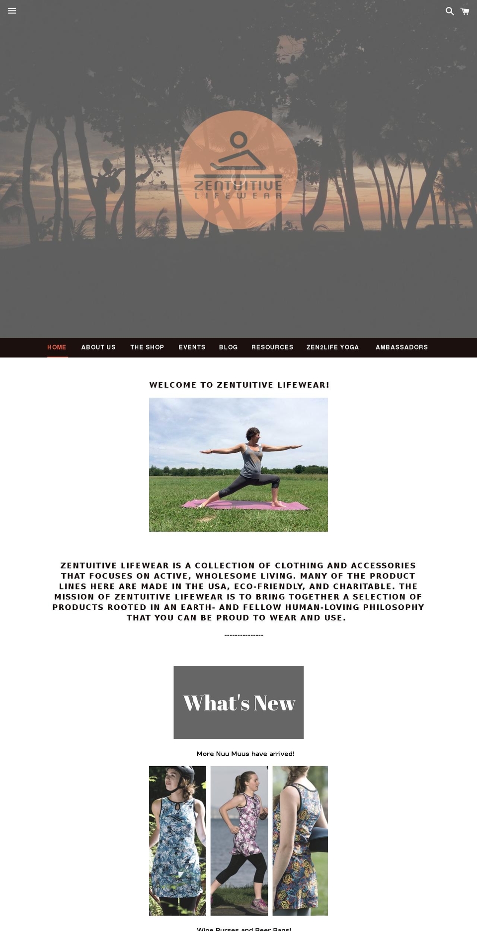 zentuitivelifewear.com shopify website screenshot