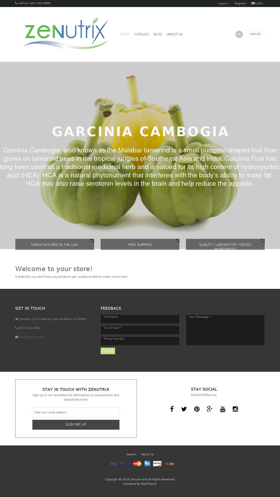 zenutrix.com — Shopify storefront screenshot