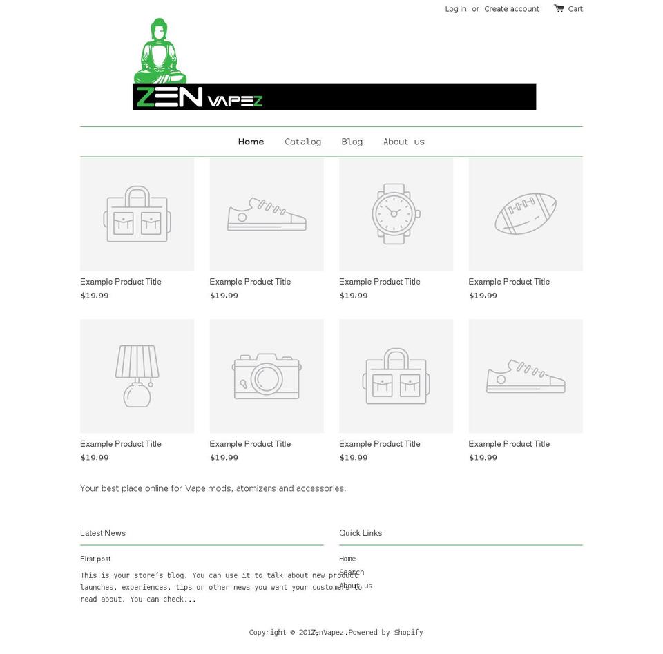 zenvapez.com shopify website screenshot