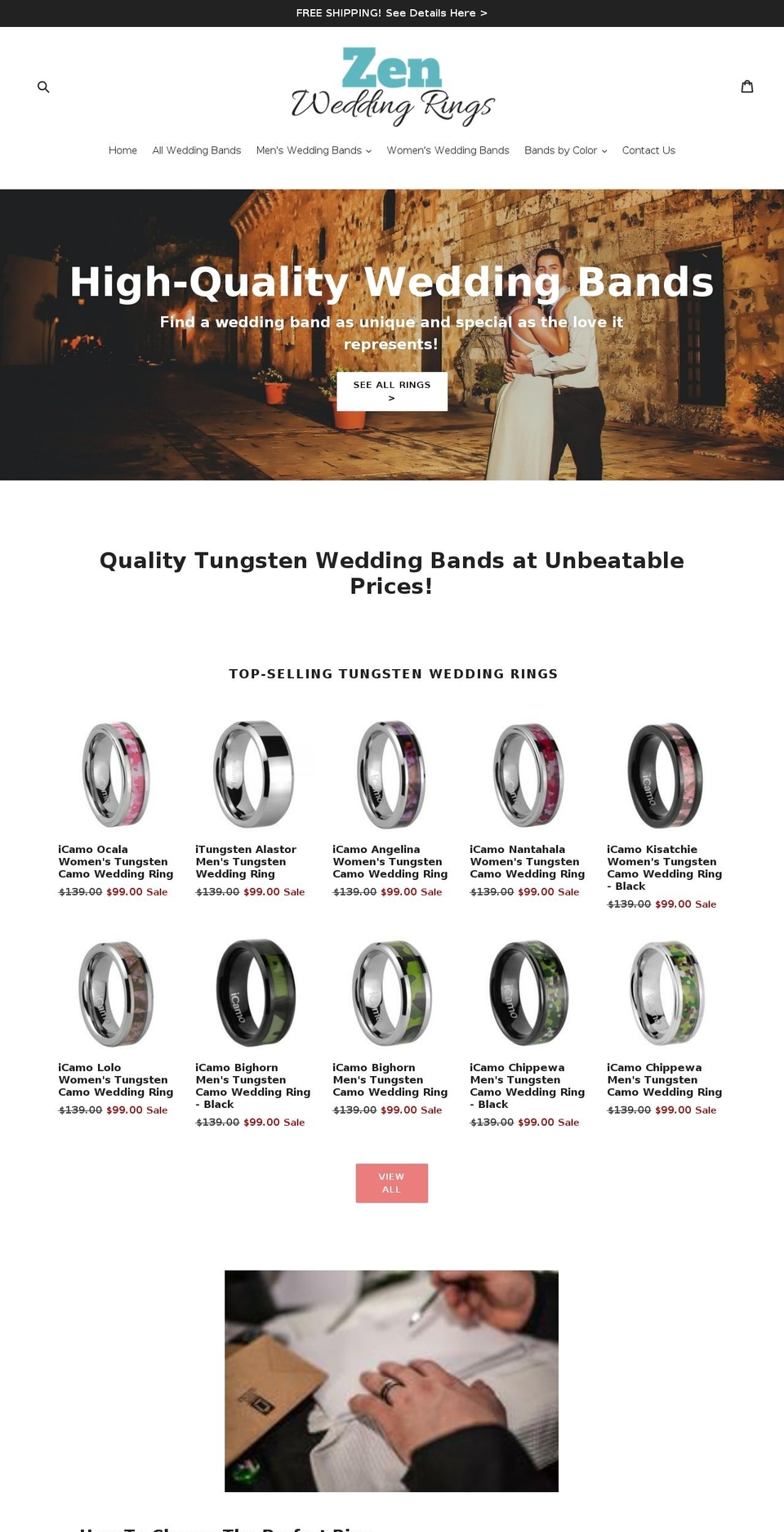 zenweddingrings.com — Shopify storefront screenshot