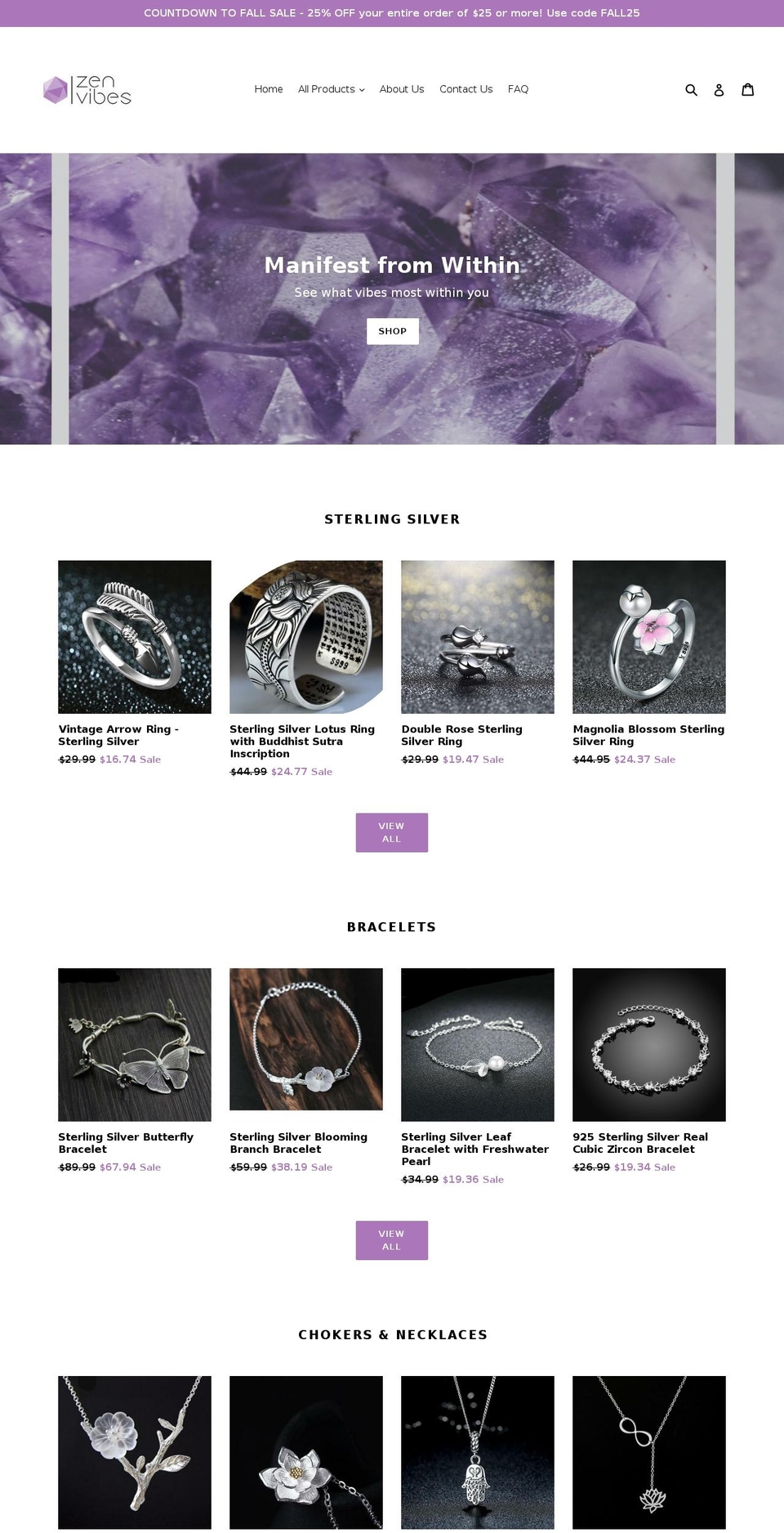 zenxvibes.com — Shopify storefront screenshot