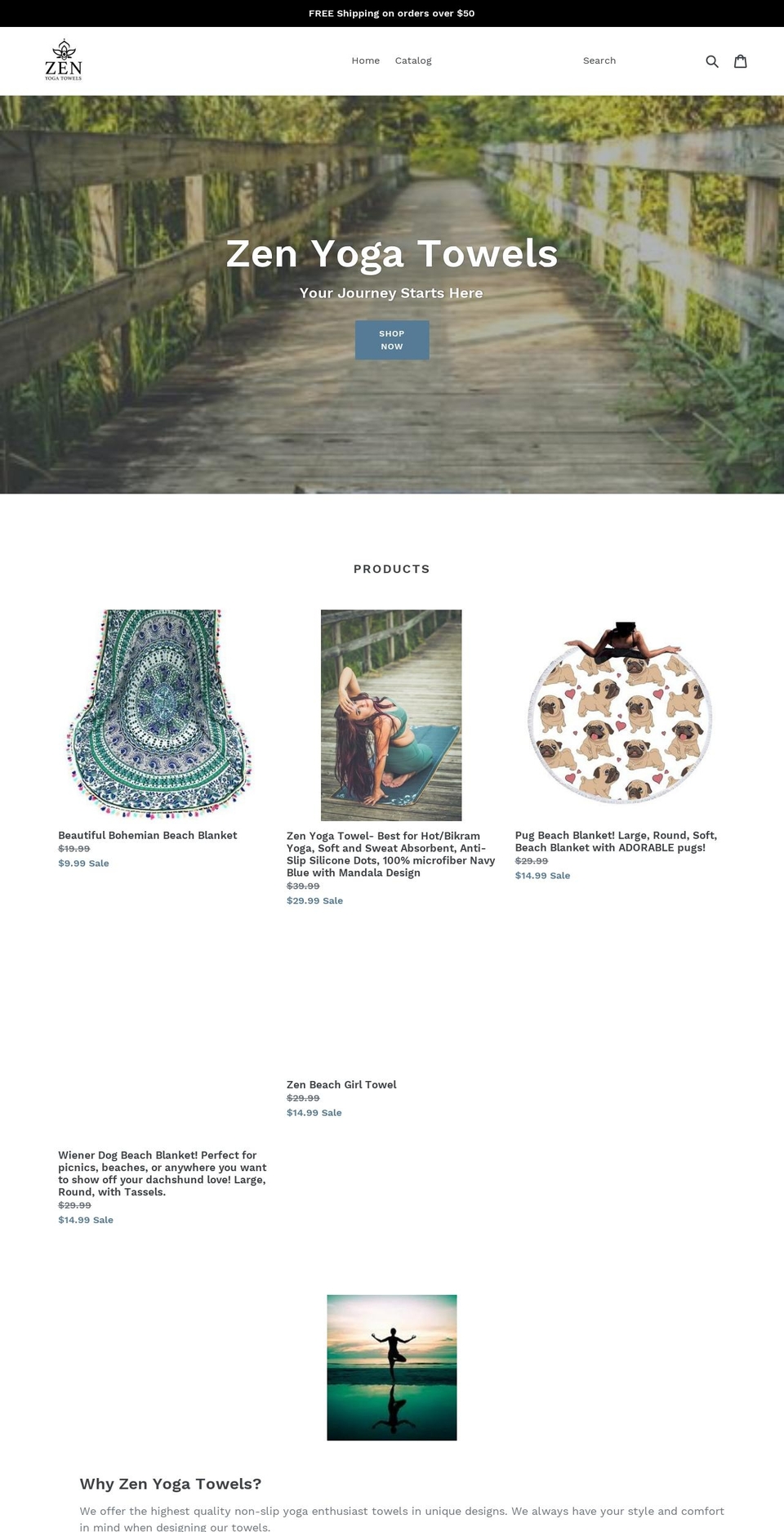zenyogatowels.com — Shopify storefront screenshot