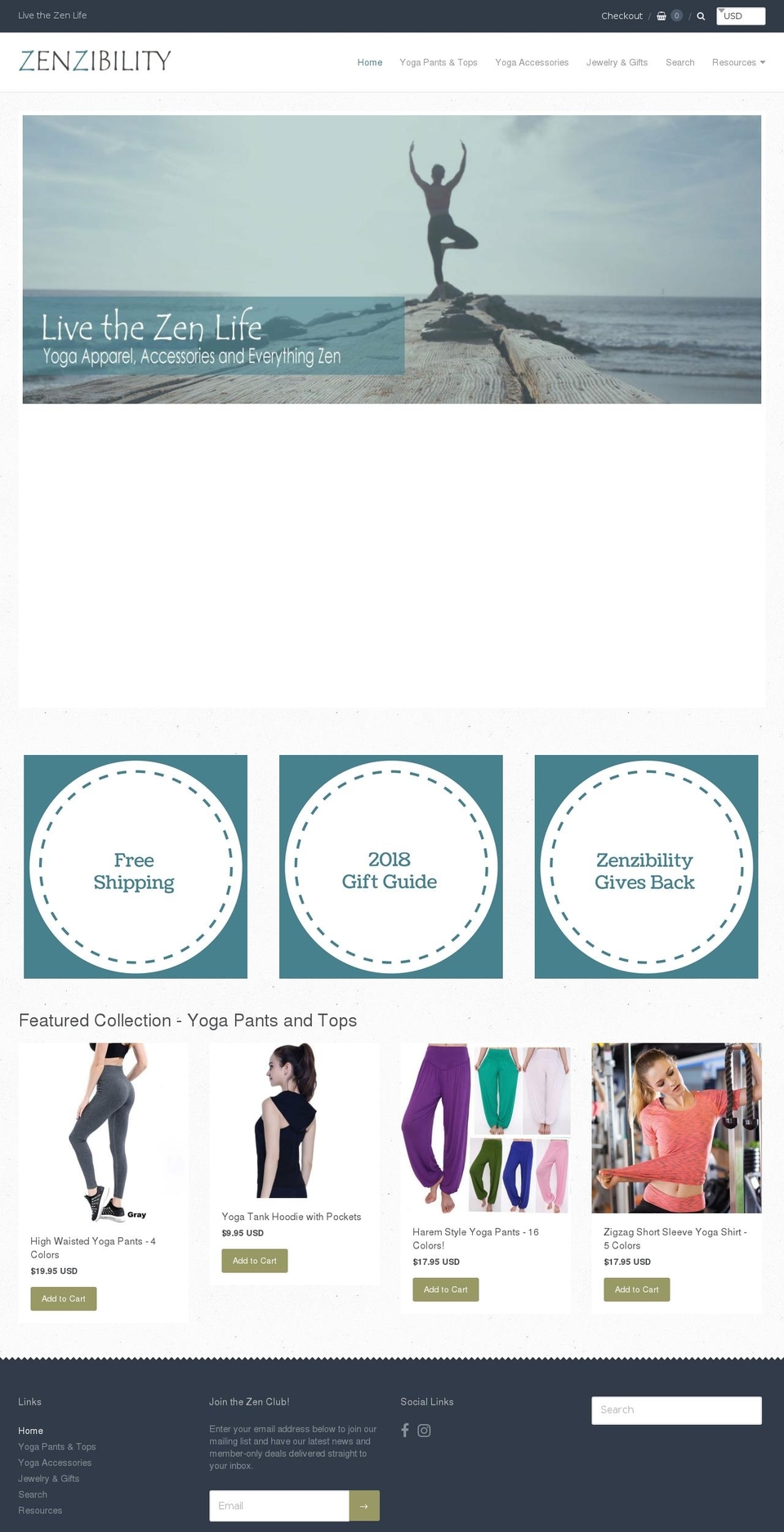 zenzibility.com — Shopify storefront screenshot