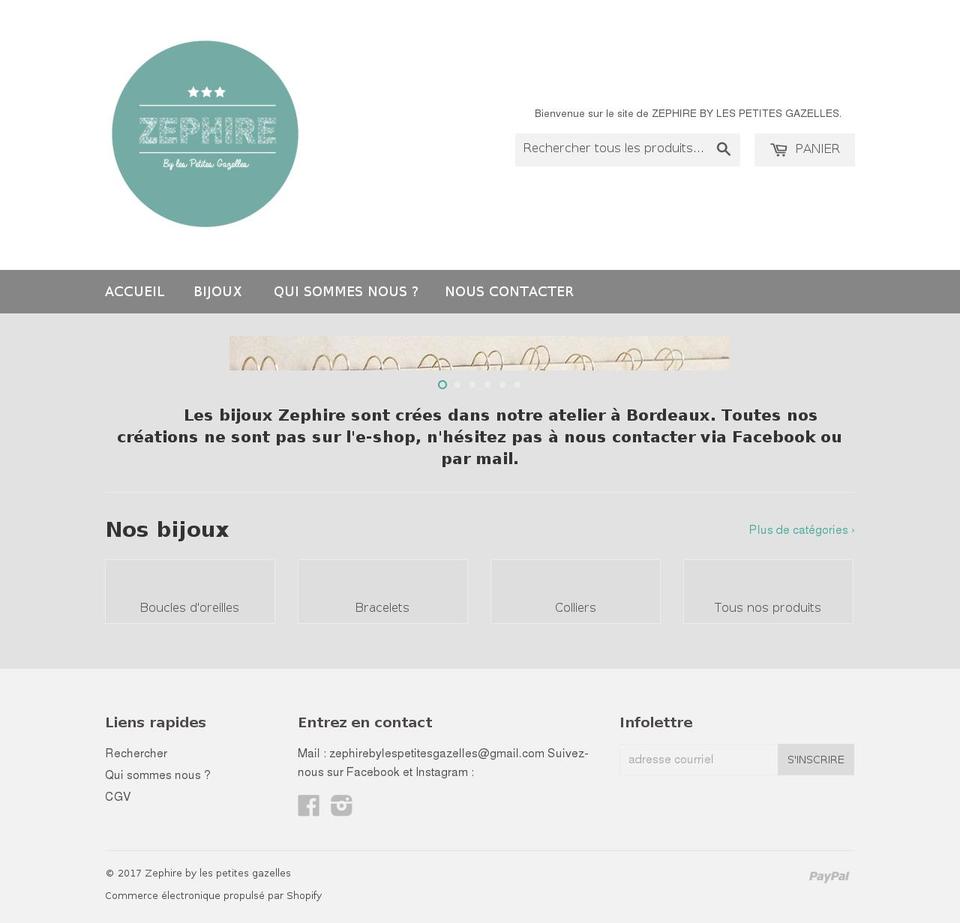 zephirebylespetitesgazelles.com shopify website screenshot