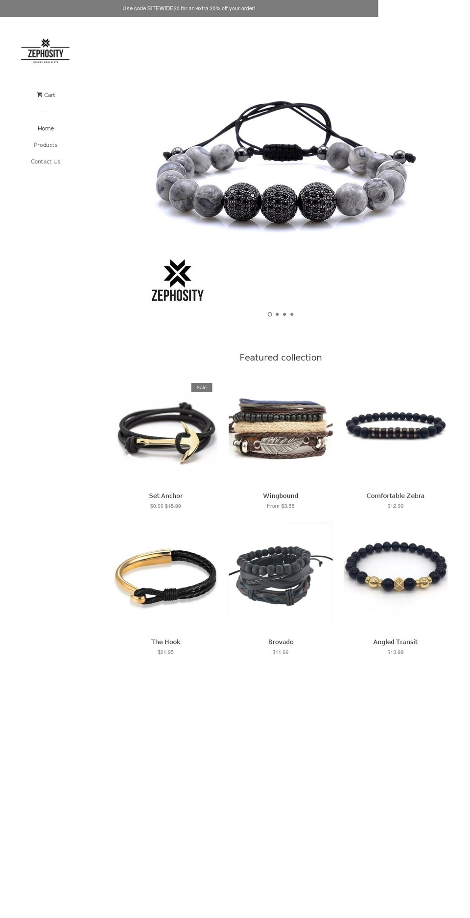 zephosity.com shopify website screenshot