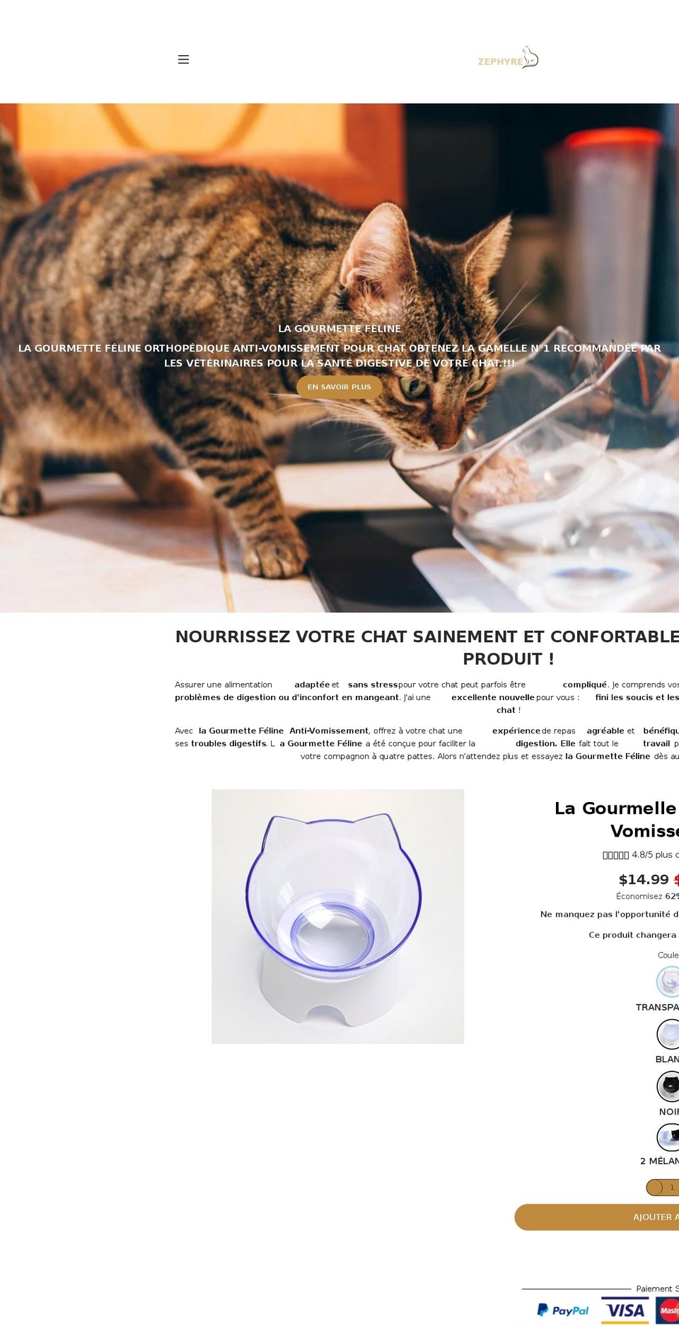 zephyre.ca shopify website screenshot