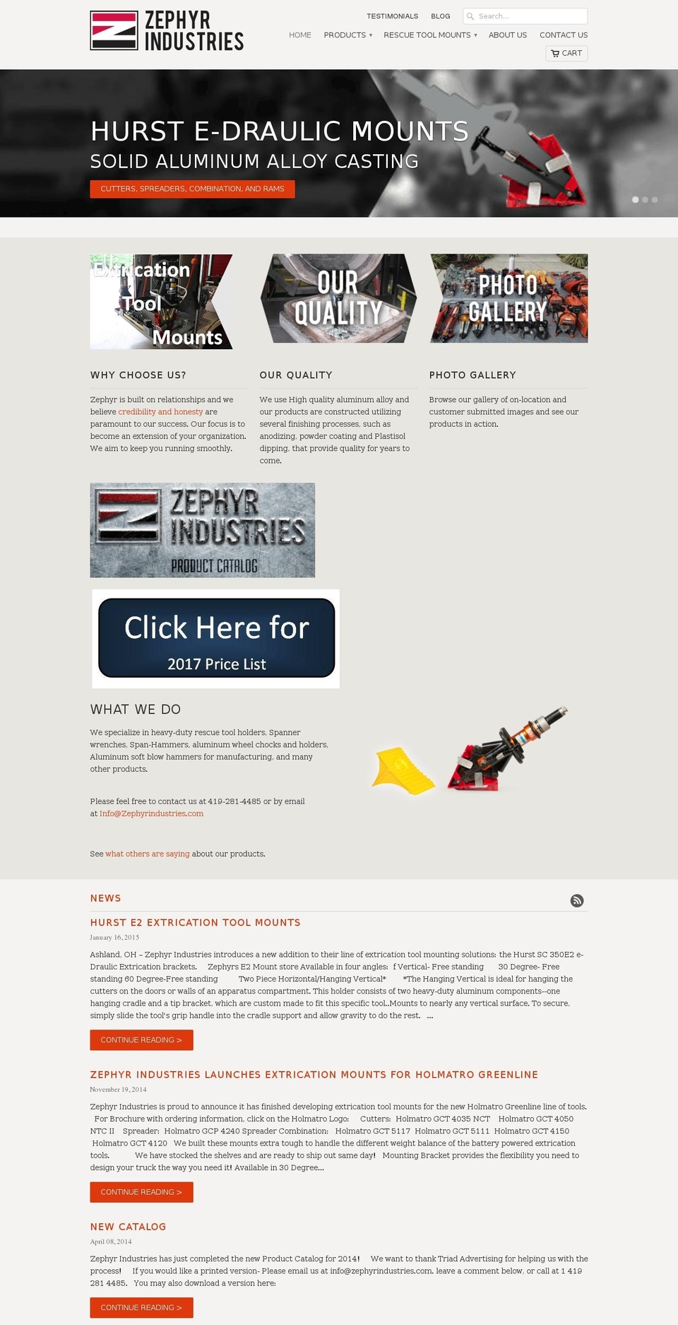 zephyrindustries.com shopify website screenshot