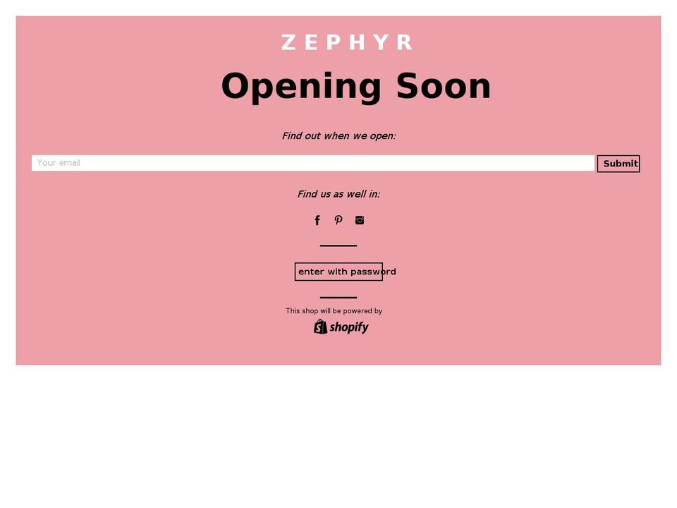 zephyrjewelry.com shopify website screenshot