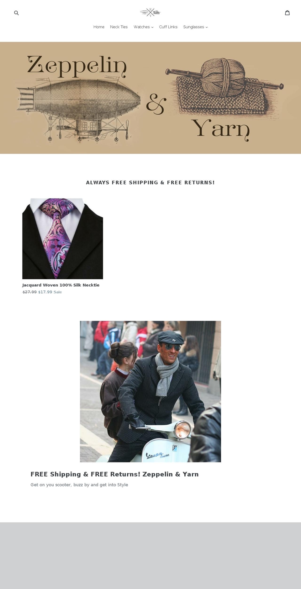 zeppelinandyarn.com — Shopify storefront screenshot