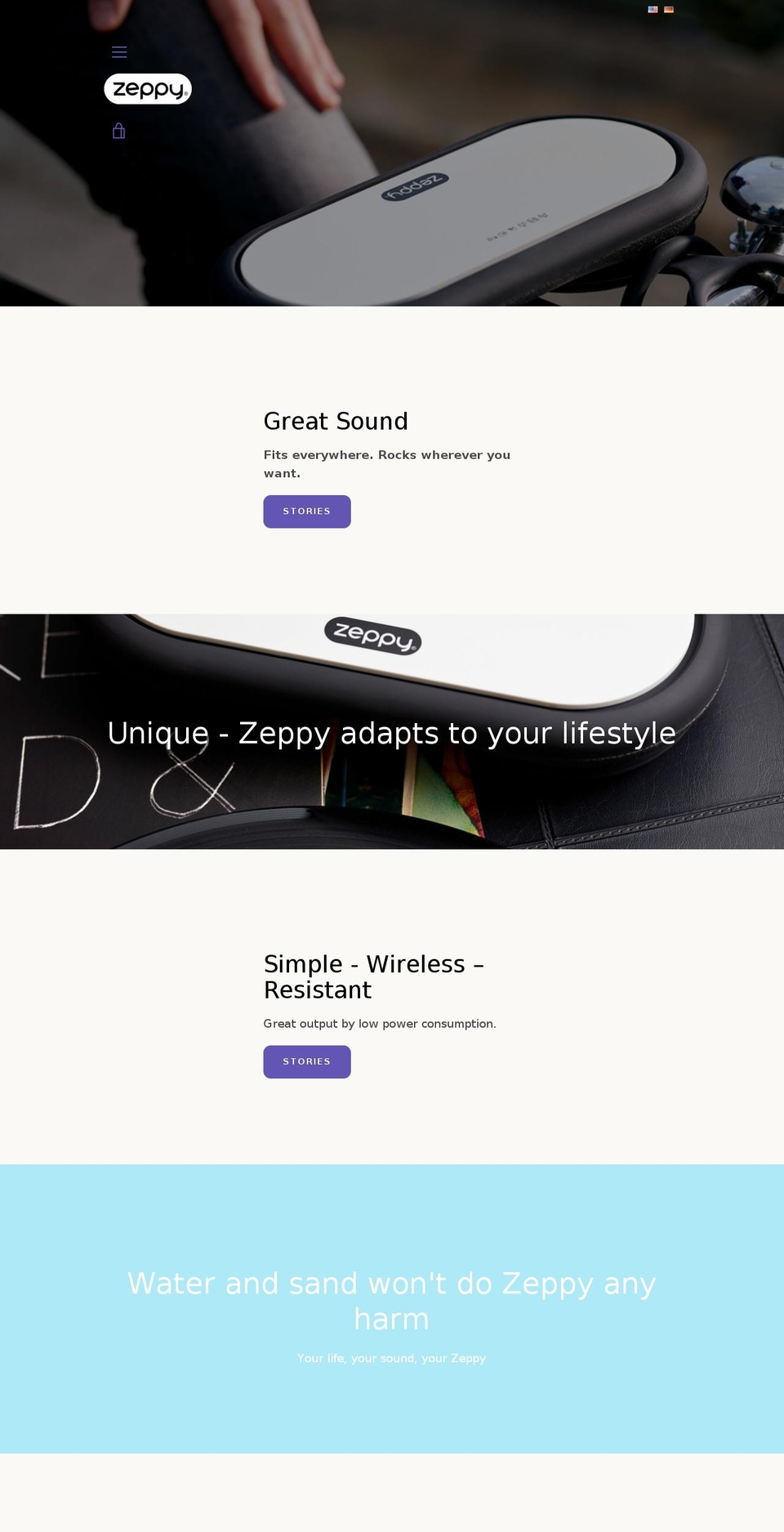 zeppy.com shopify website screenshot