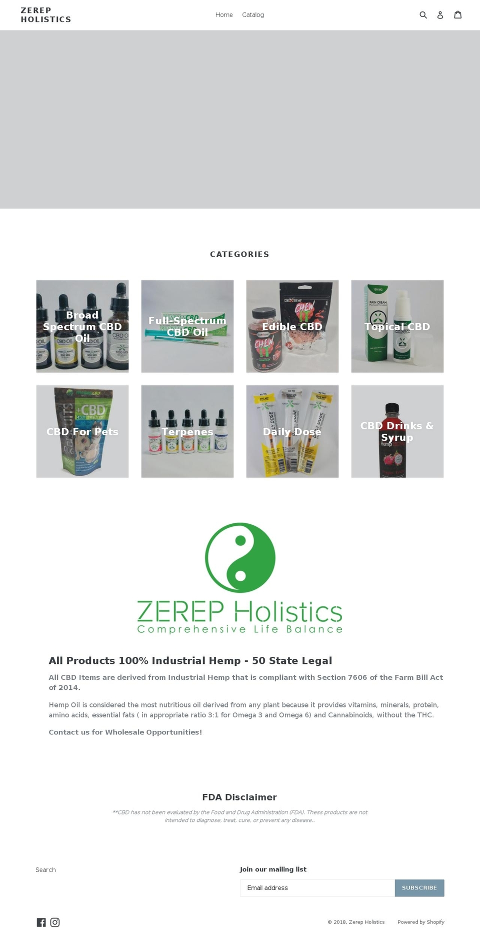 zerepholistics.com shopify website screenshot