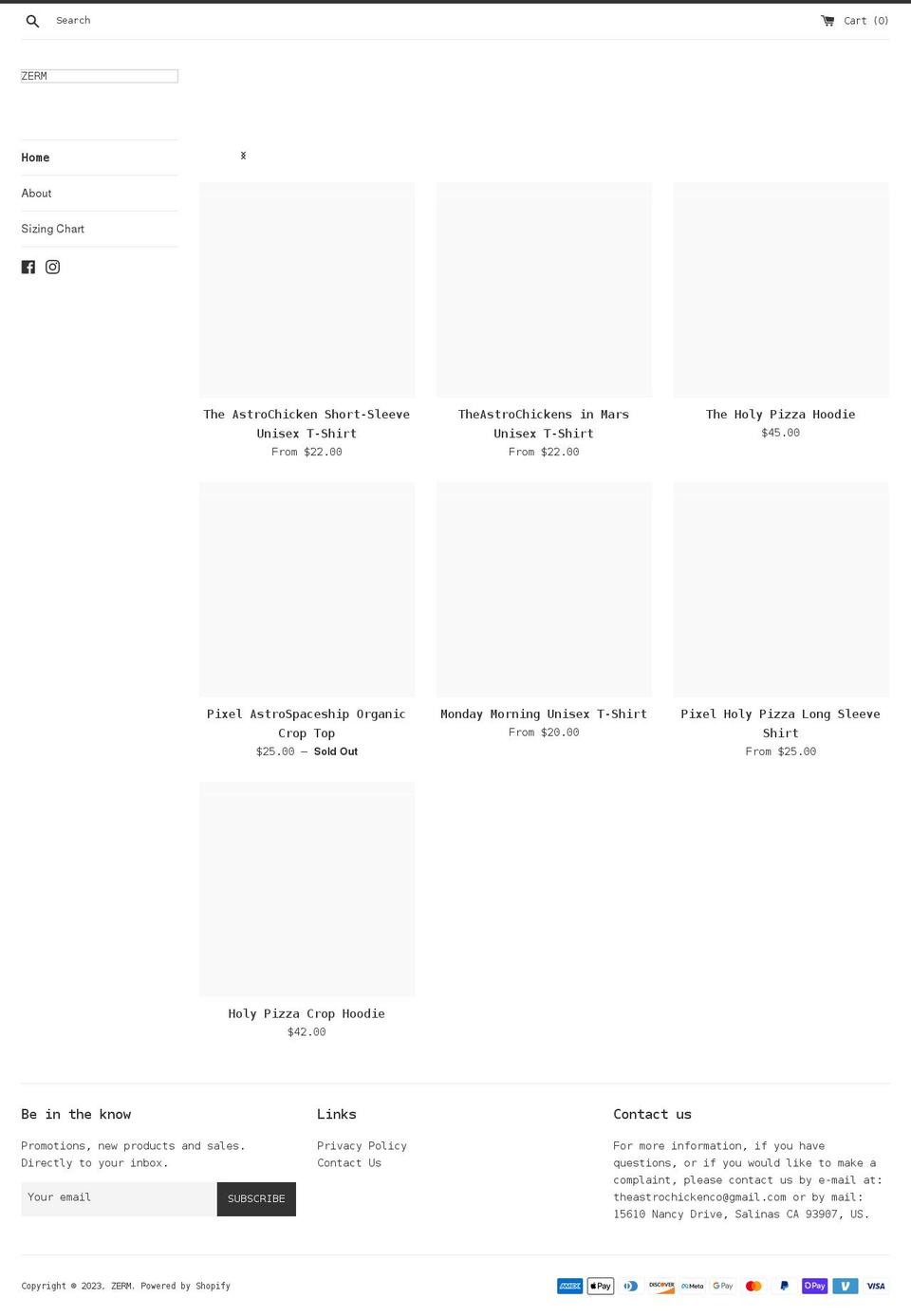 zermco.com — Shopify storefront screenshot