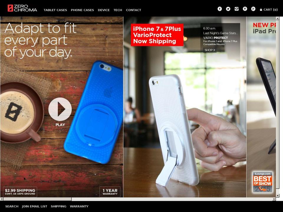 zerochroma.com shopify website screenshot