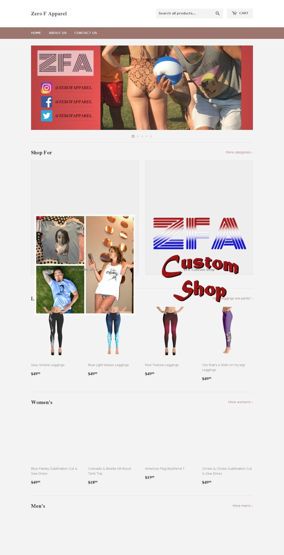 zerofa.com — Shopify storefront screenshot