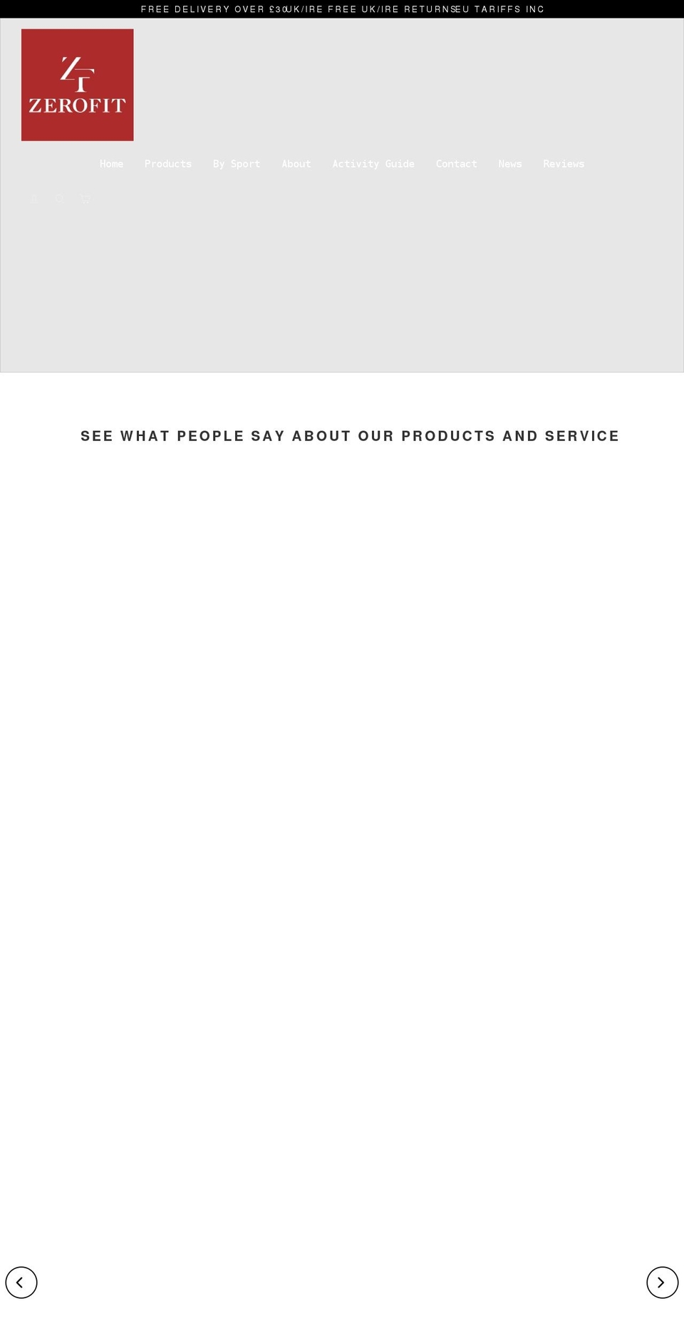 zerofit.co.uk shopify website screenshot