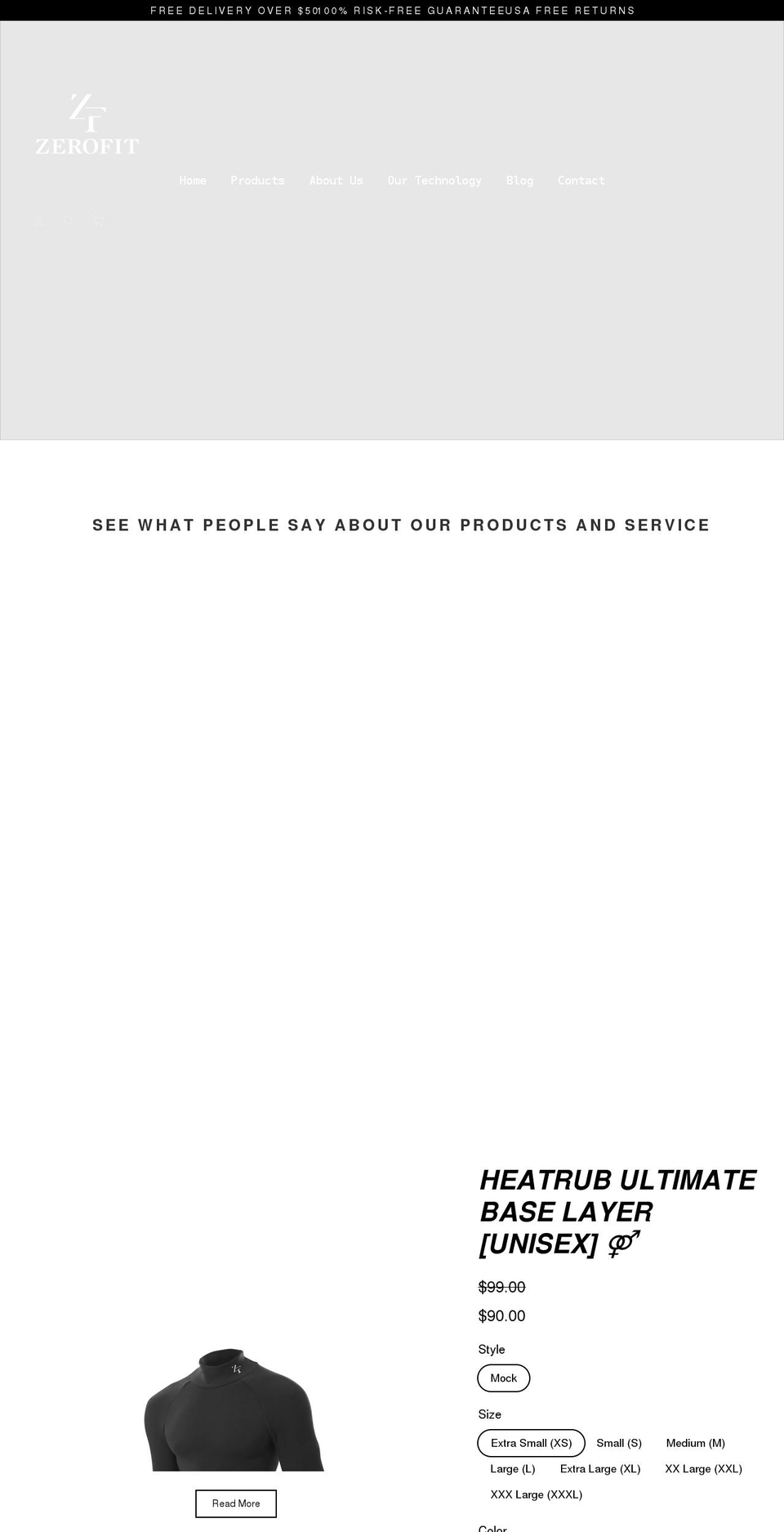 zerofitusa.com shopify website screenshot