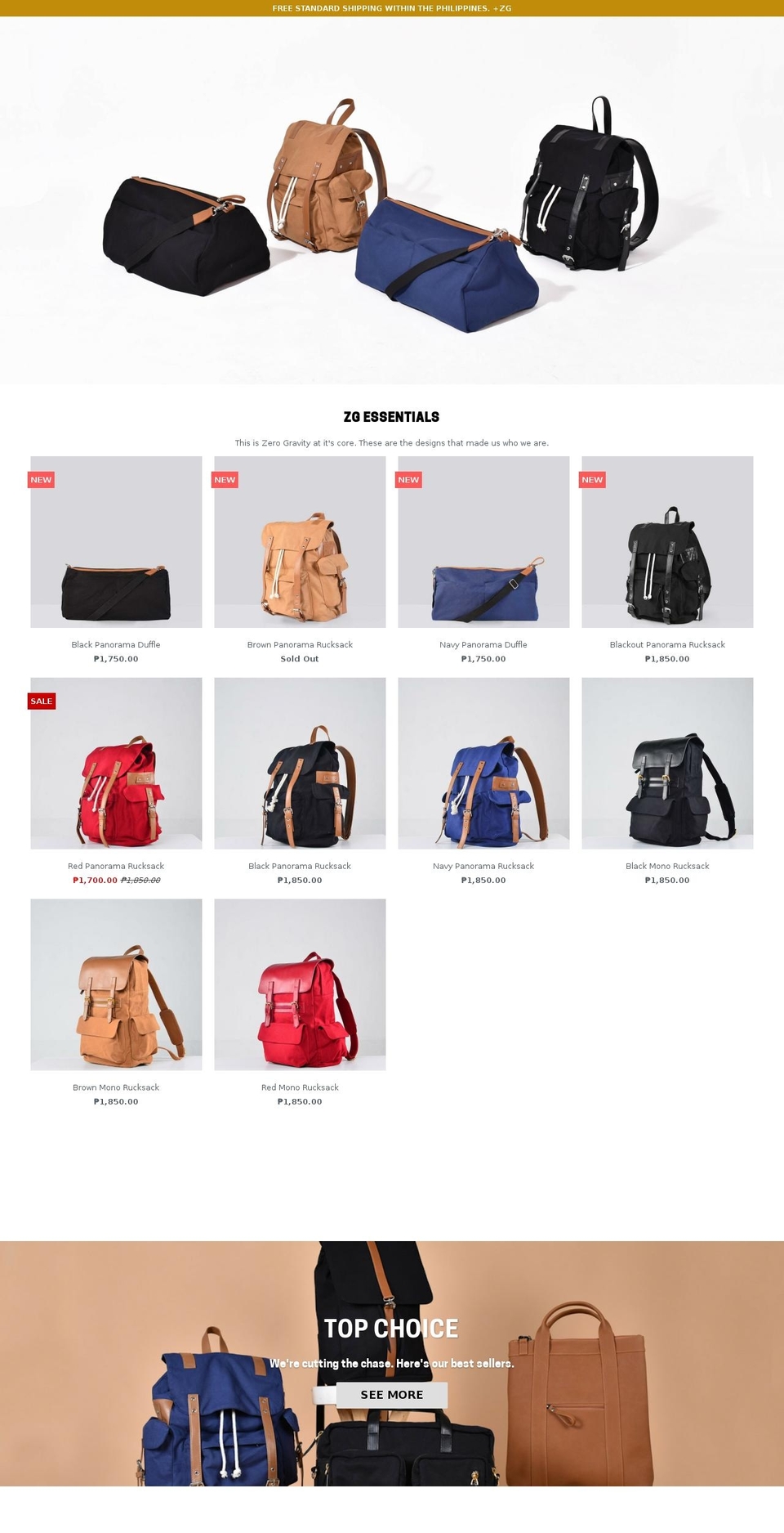 zerogravitymnl.com shopify website screenshot