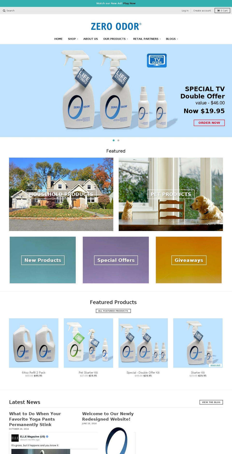 zeroodor.com shopify website screenshot