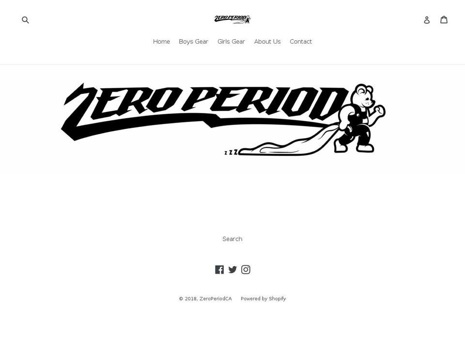 zeroperiodca.com — Shopify storefront screenshot