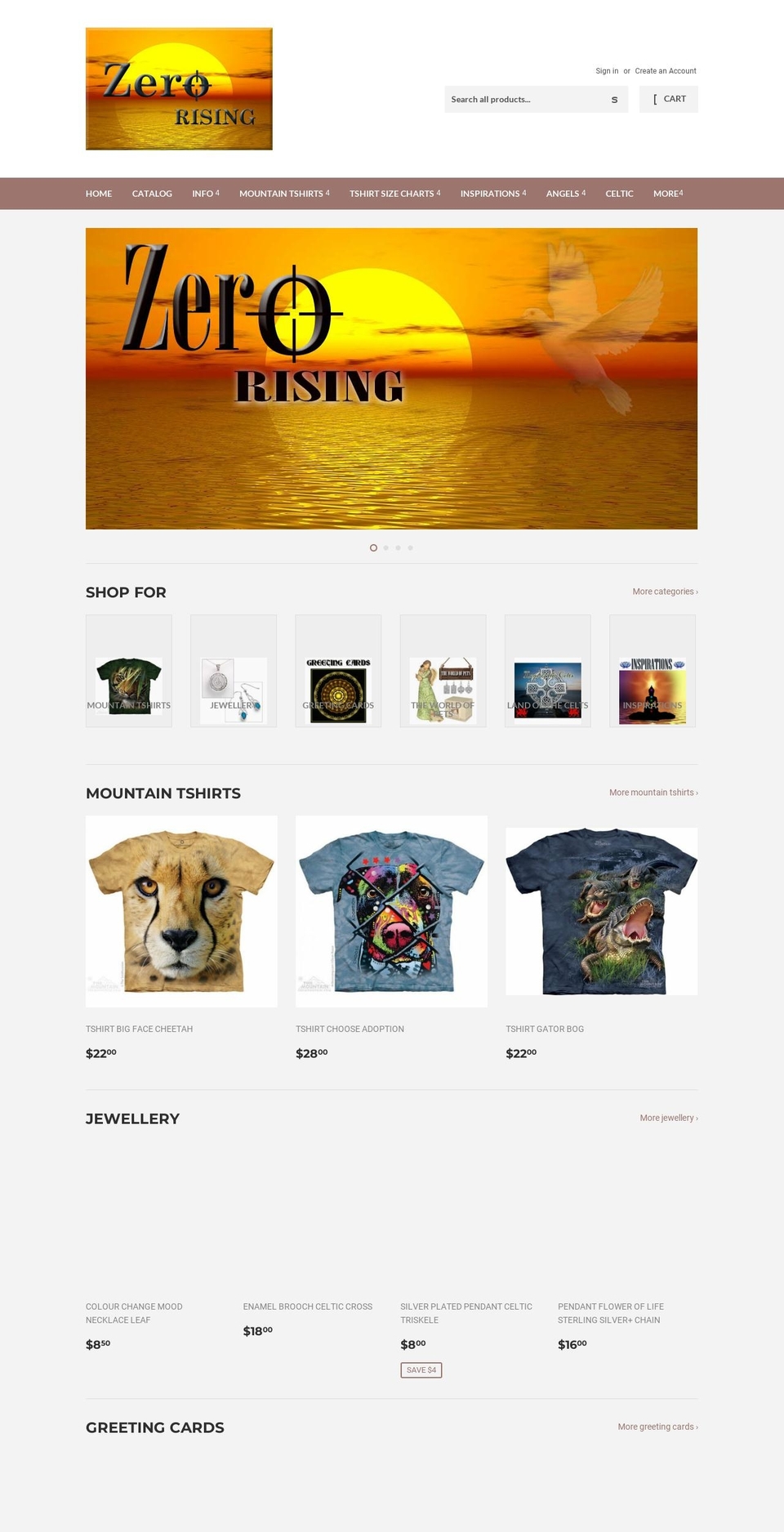 zerorising.com.au shopify website screenshot