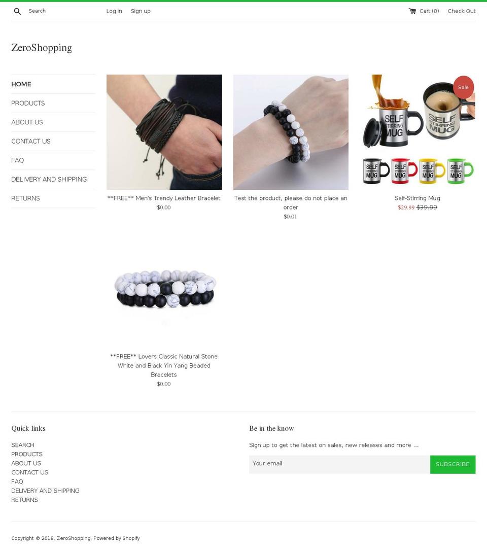 zeroshopping.net shopify website screenshot