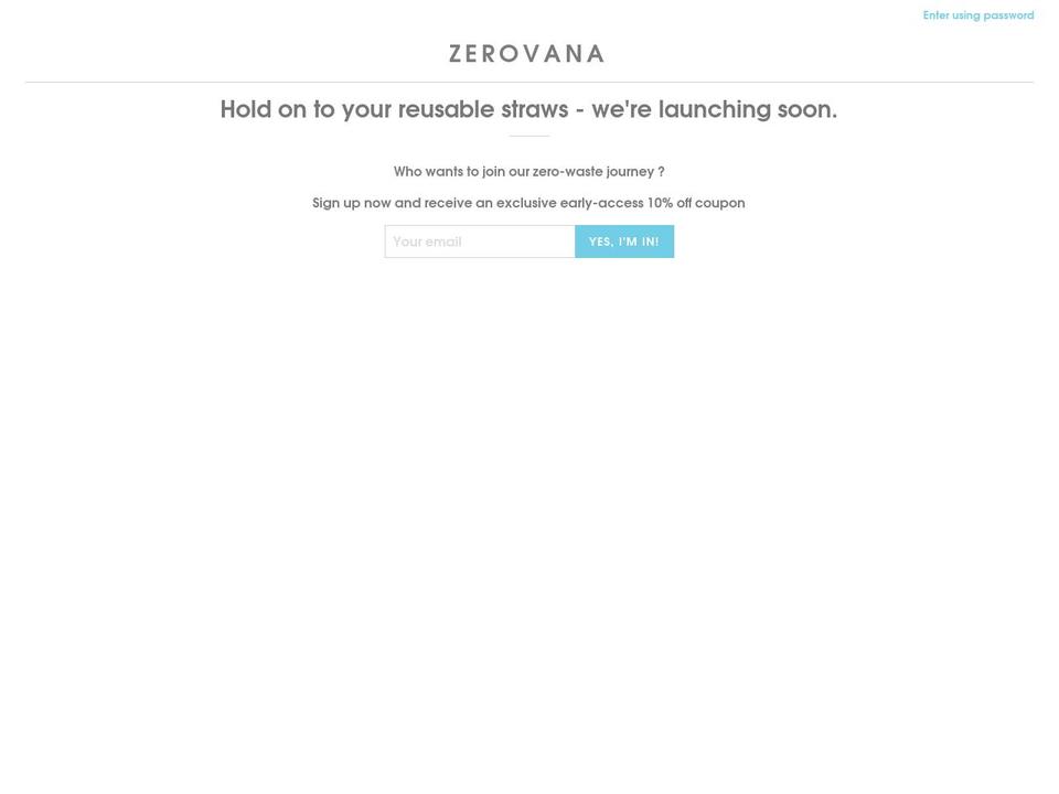 zerovana.com shopify website screenshot