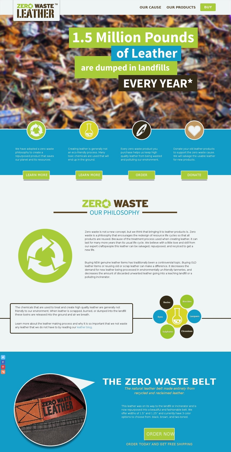 zerowasteleather.com shopify website screenshot
