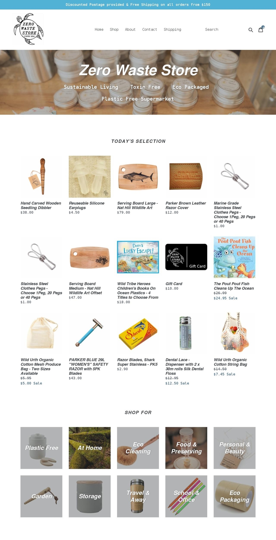 zerowastestore.com.au shopify website screenshot