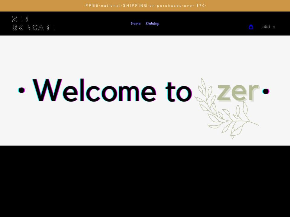 zerskincare.com shopify website screenshot