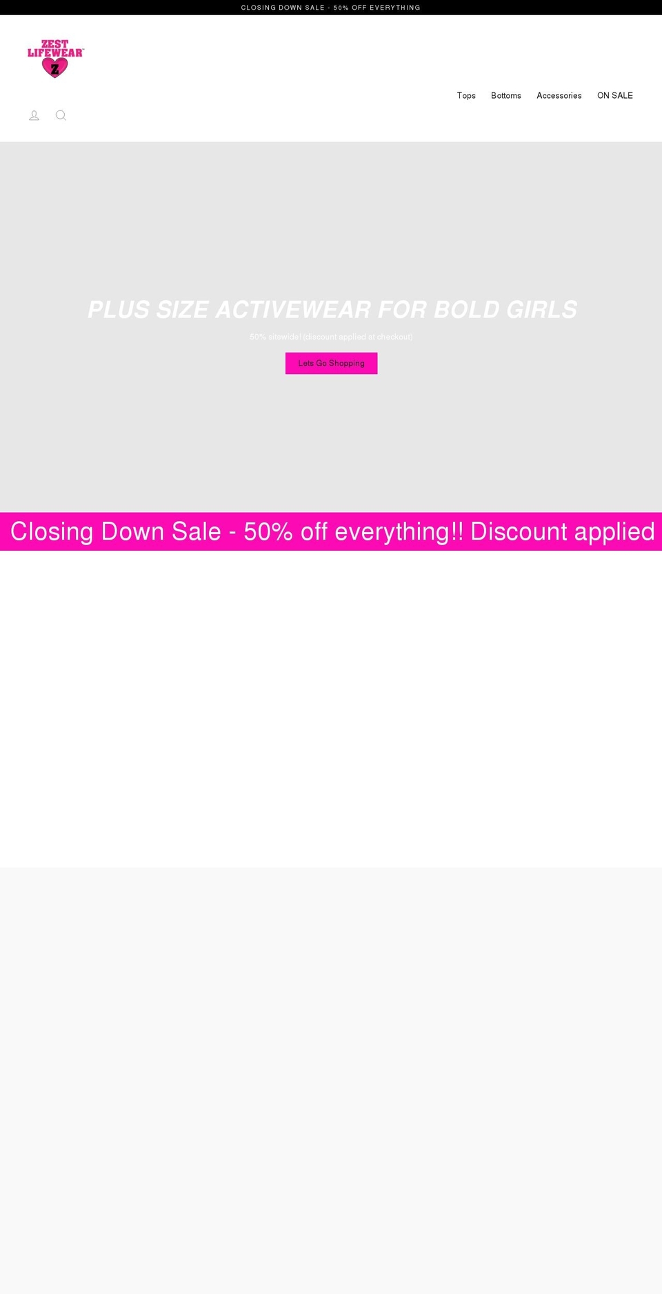 zestlifewear.com shopify website screenshot