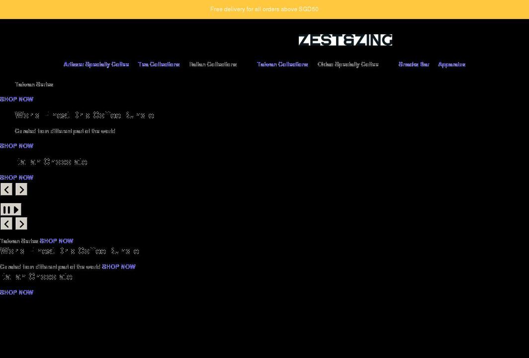 zestnzing.com shopify website screenshot