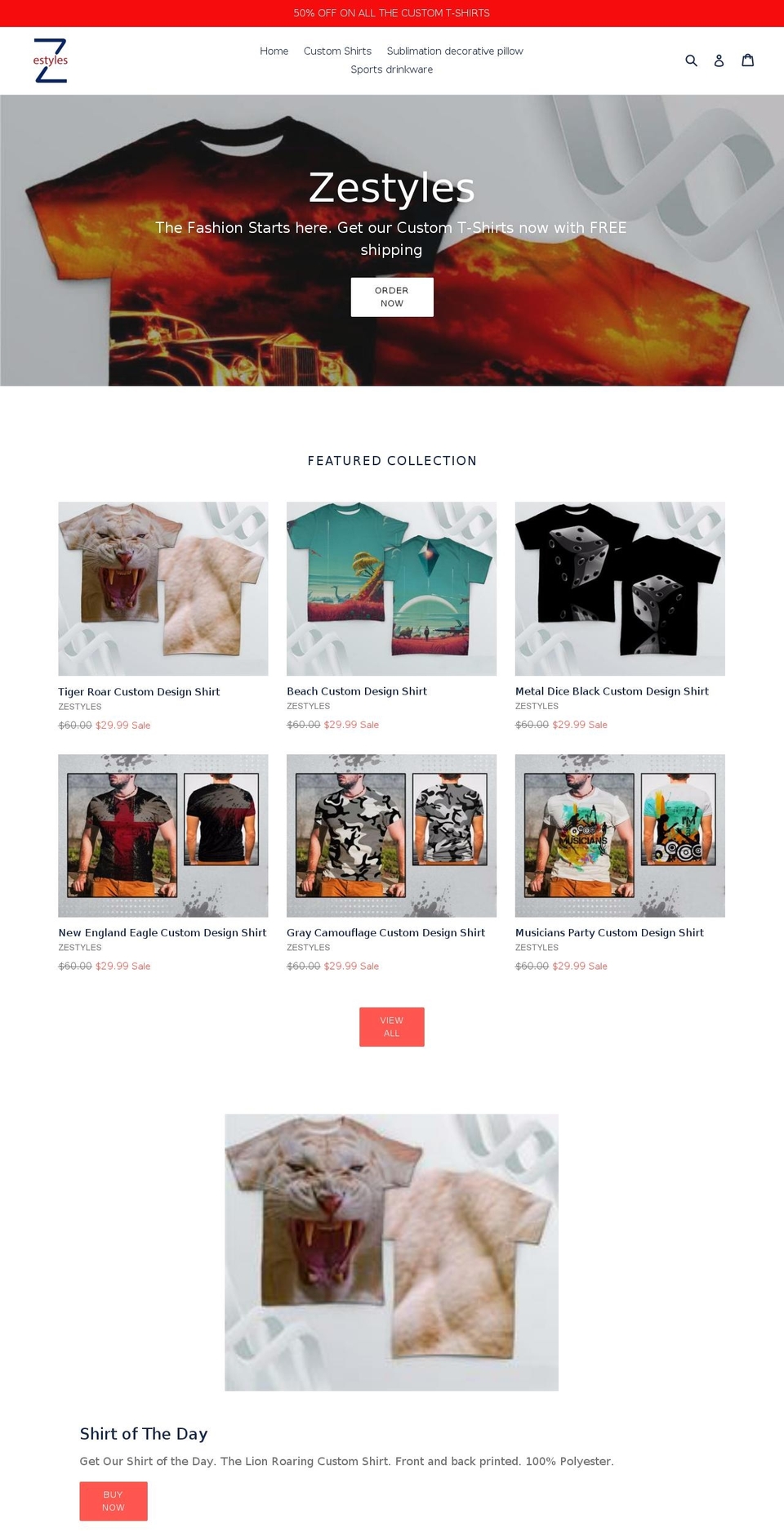 zestyles.com — Shopify storefront screenshot