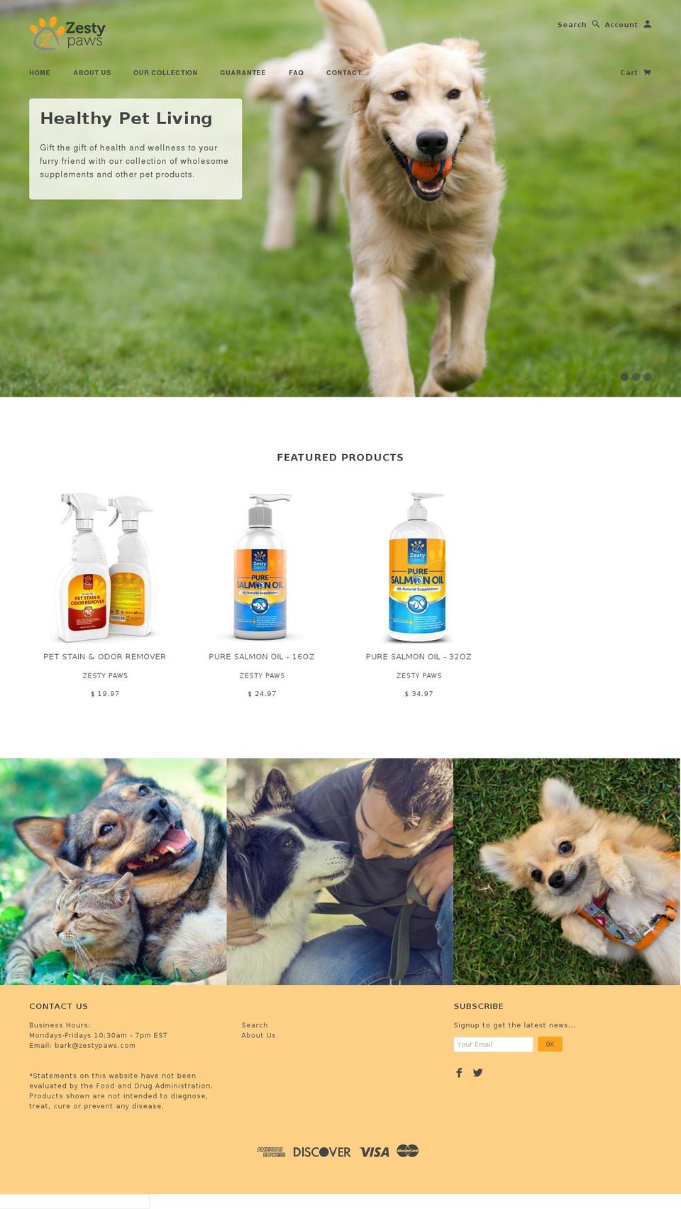 zestypaws.com shopify website screenshot