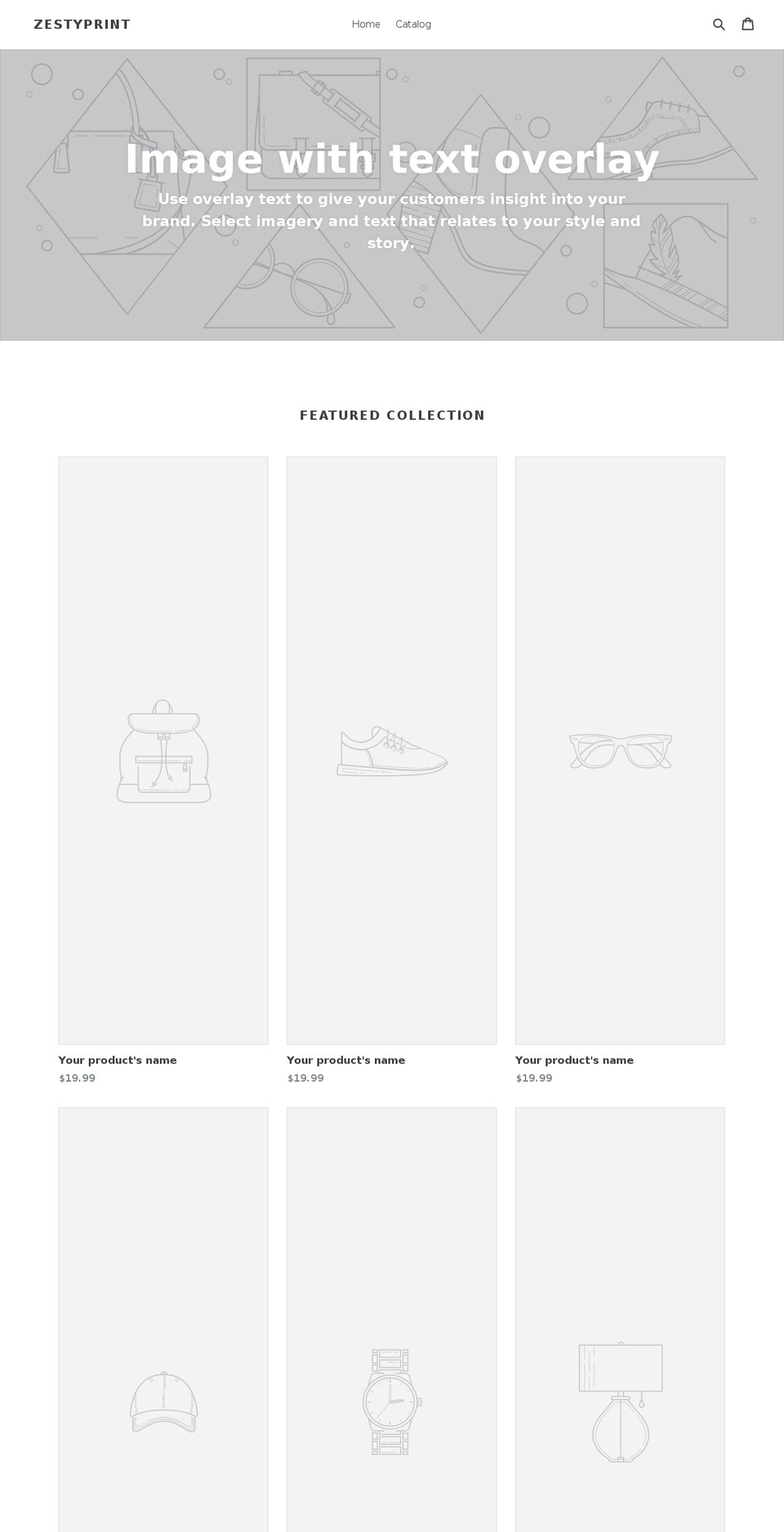 zestyprint.com shopify website screenshot