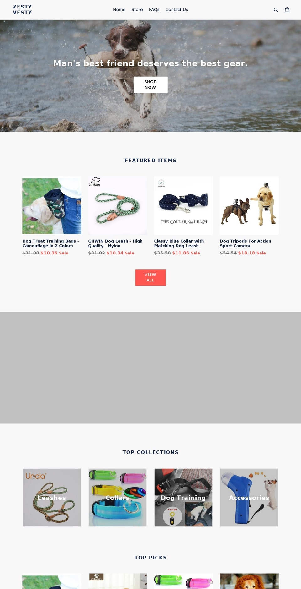 zestyvesty.com — Shopify storefront screenshot