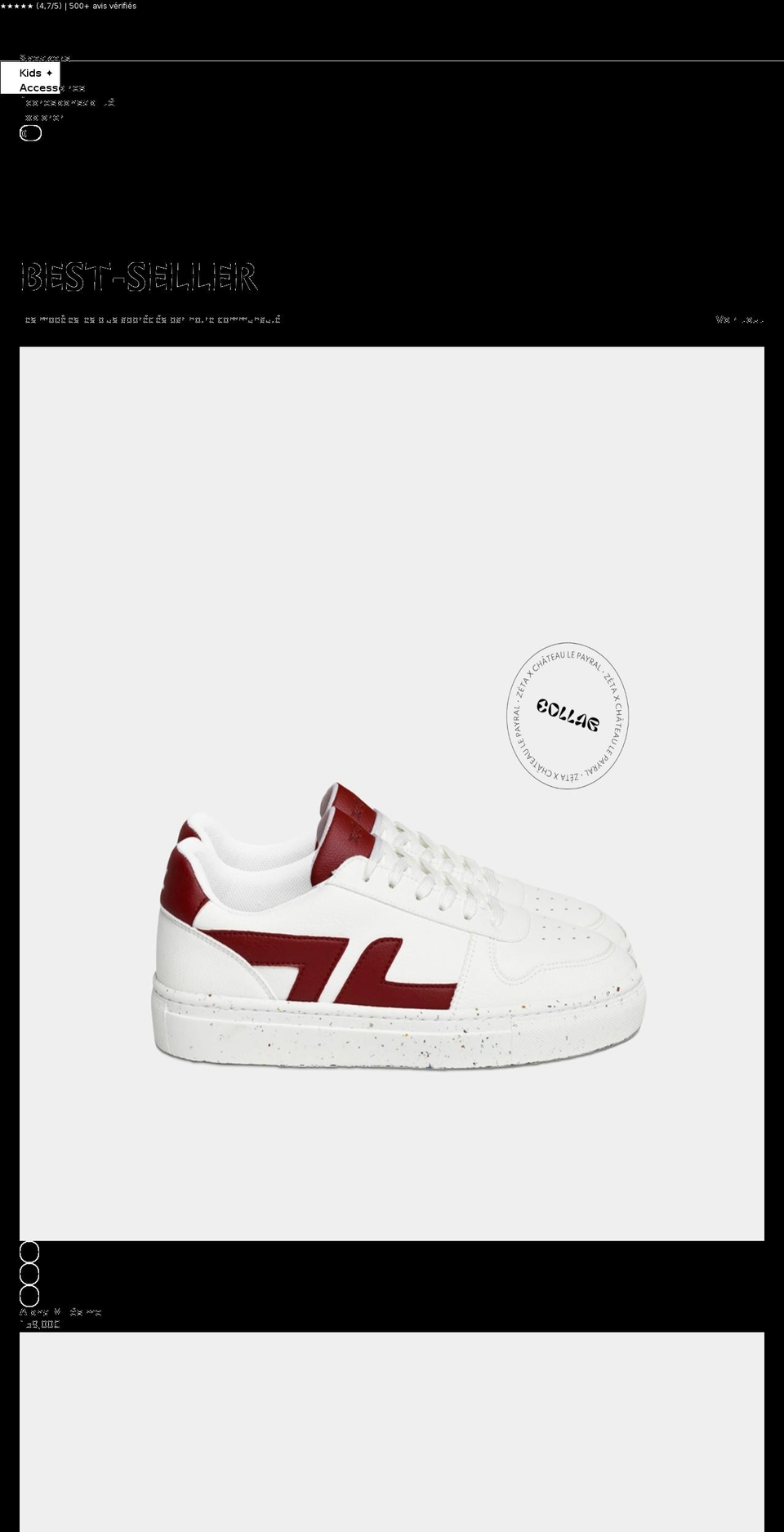 zeta-shoes.com shopify website screenshot
