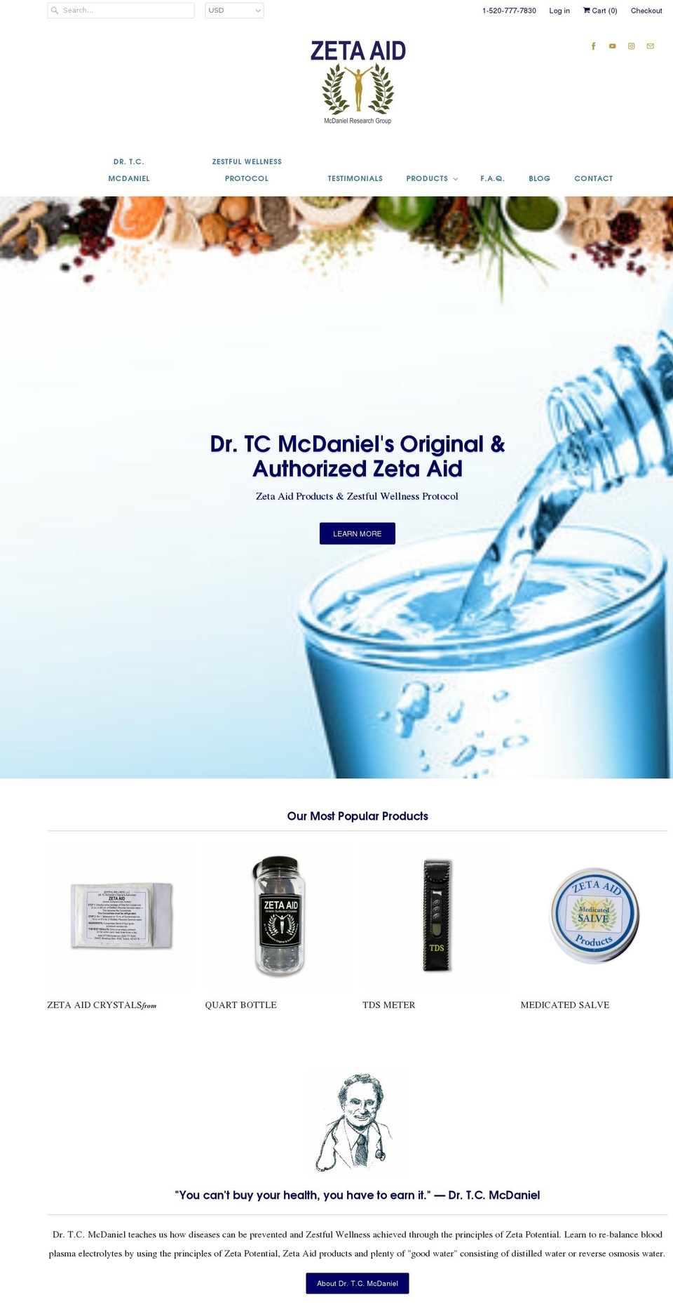 zetaaid.com shopify website screenshot