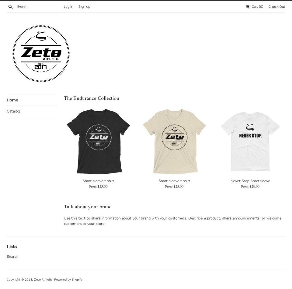 zetoathletic.com — Shopify storefront screenshot