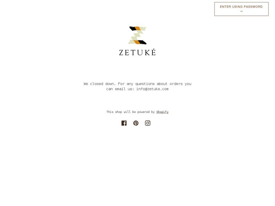 zetuke.com shopify website screenshot