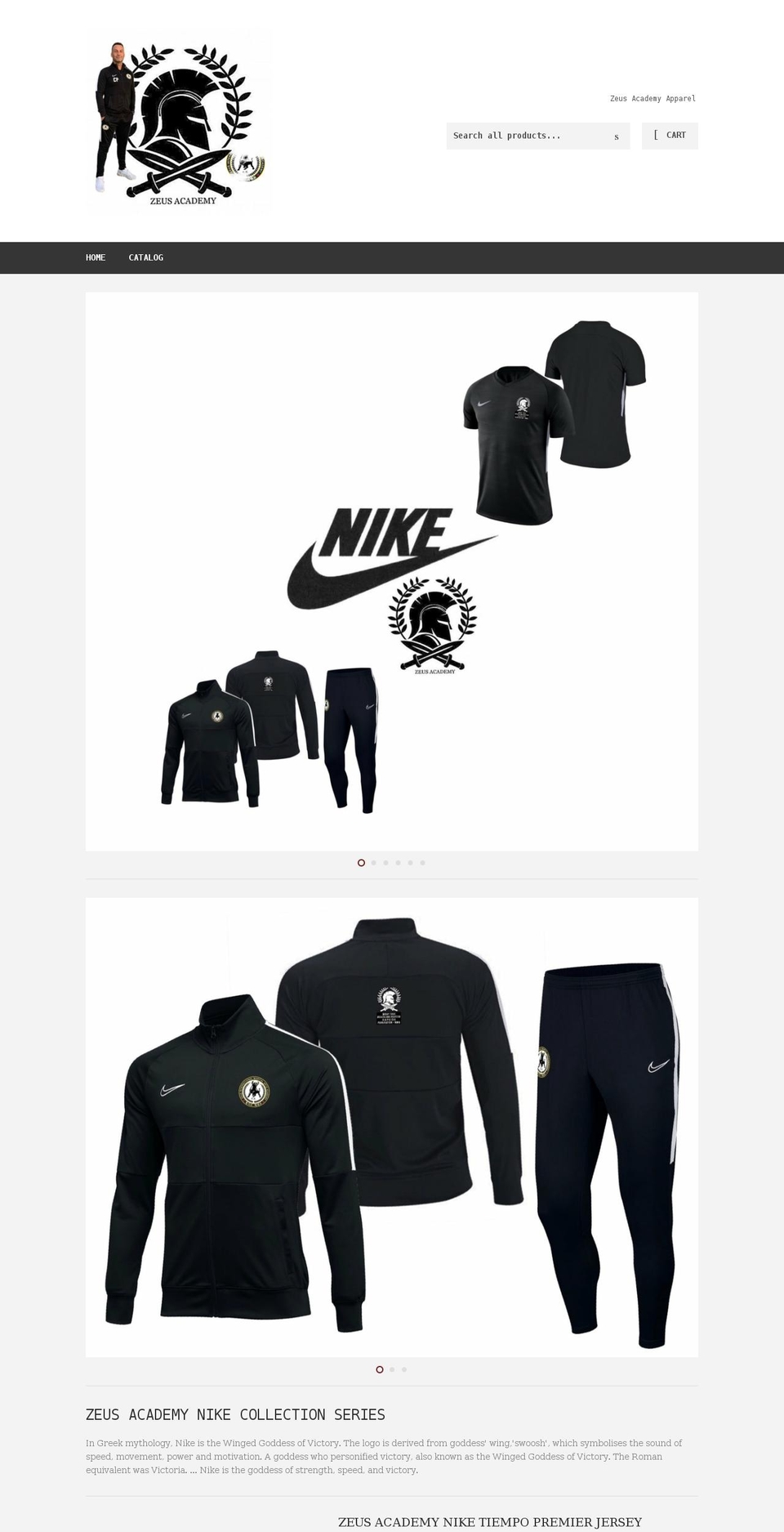 zeus-academy-shop.myshopify.com shopify website screenshot