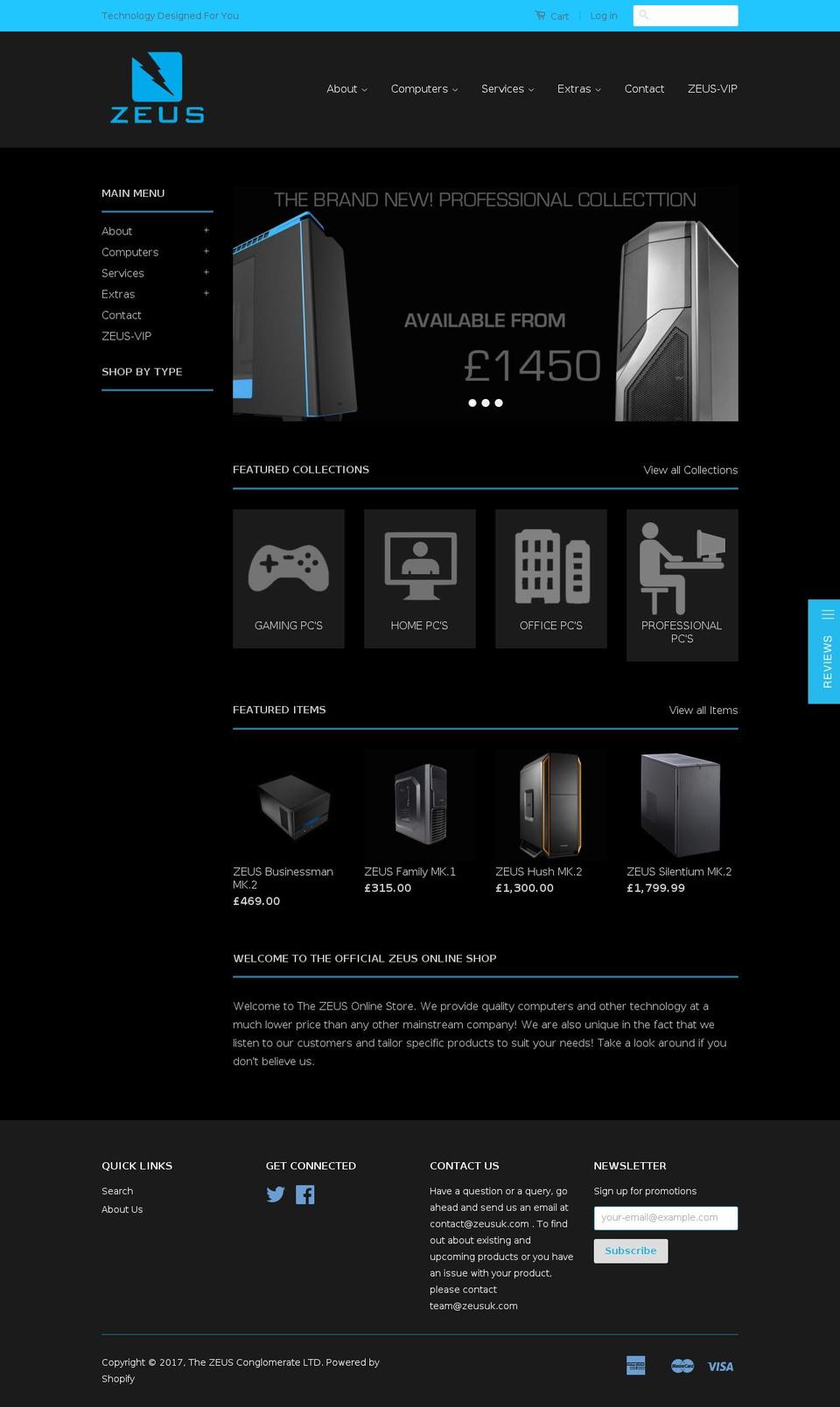 zeusuk.com shopify website screenshot