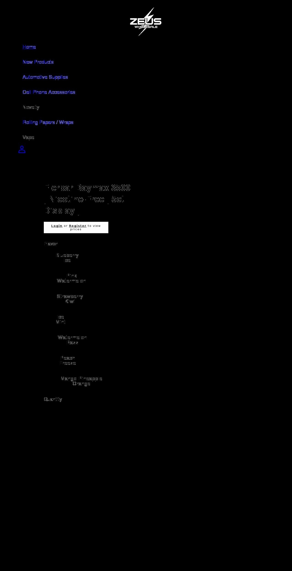 zeuswholesale.com shopify website screenshot