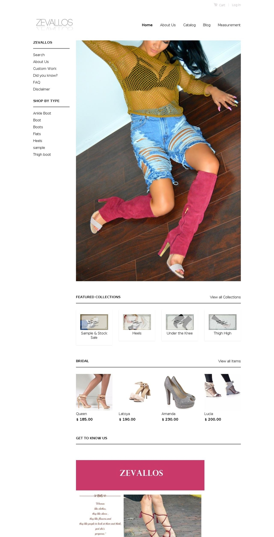 zevallosshoes.com shopify website screenshot