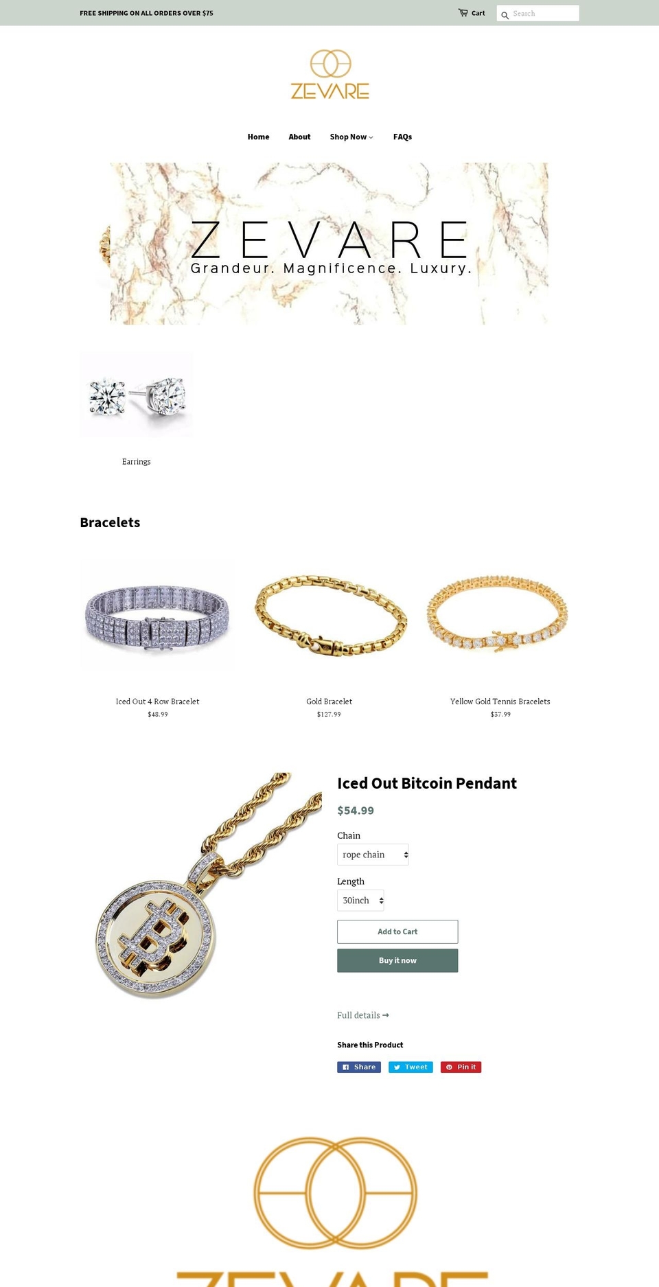 zevare.com shopify website screenshot