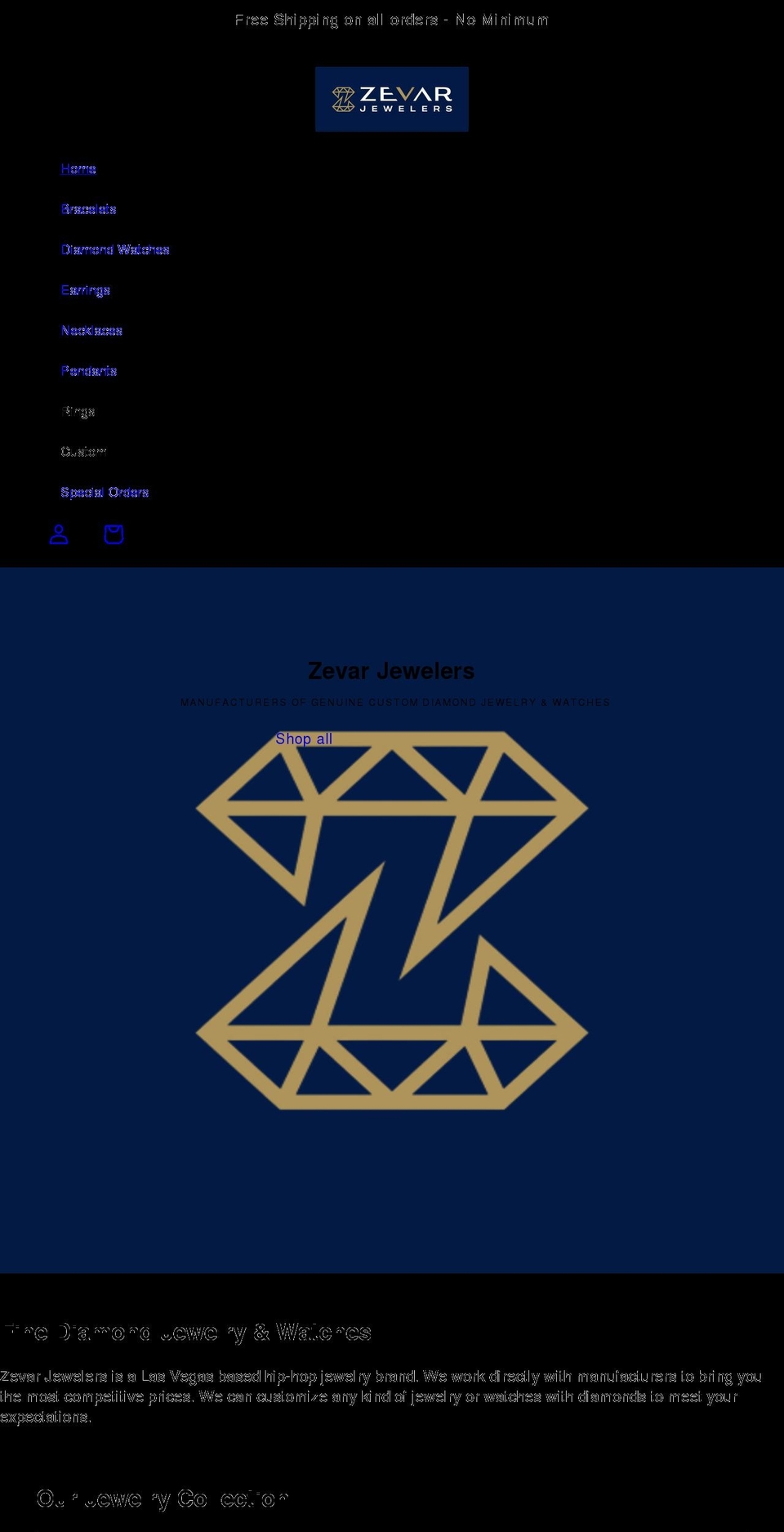 zevarjewelers.com shopify website screenshot