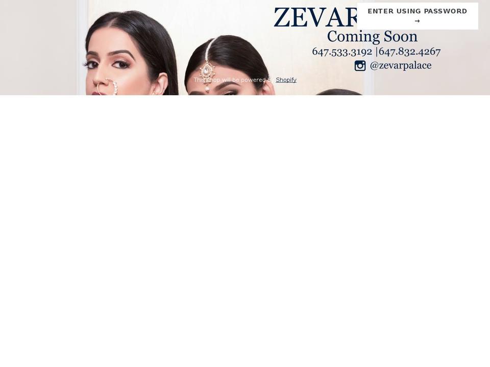 zevarpalace.com — Shopify storefront screenshot