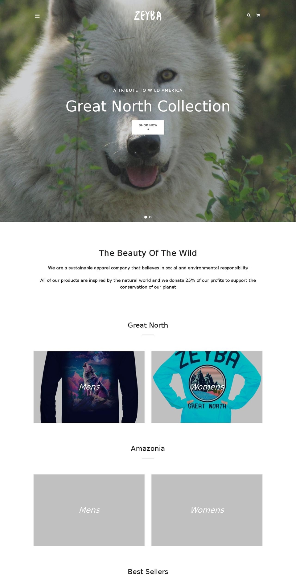 zeybaapparel.com — Shopify storefront screenshot