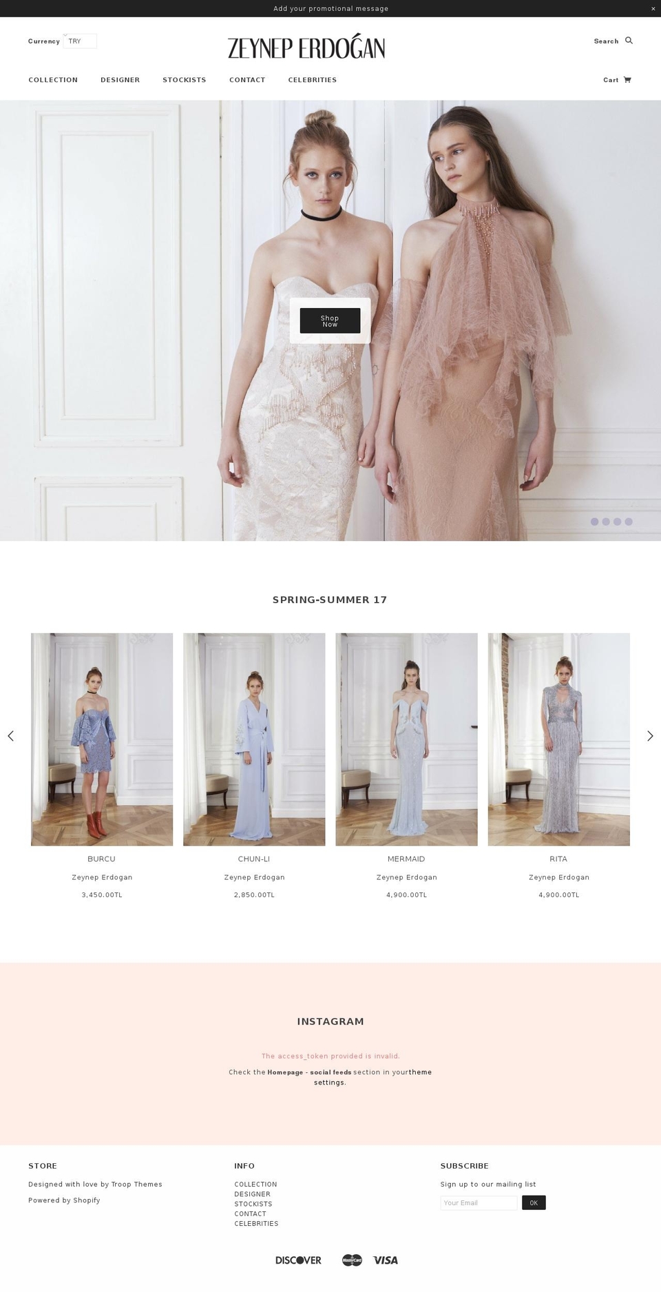 zeyneperdogan.co shopify website screenshot