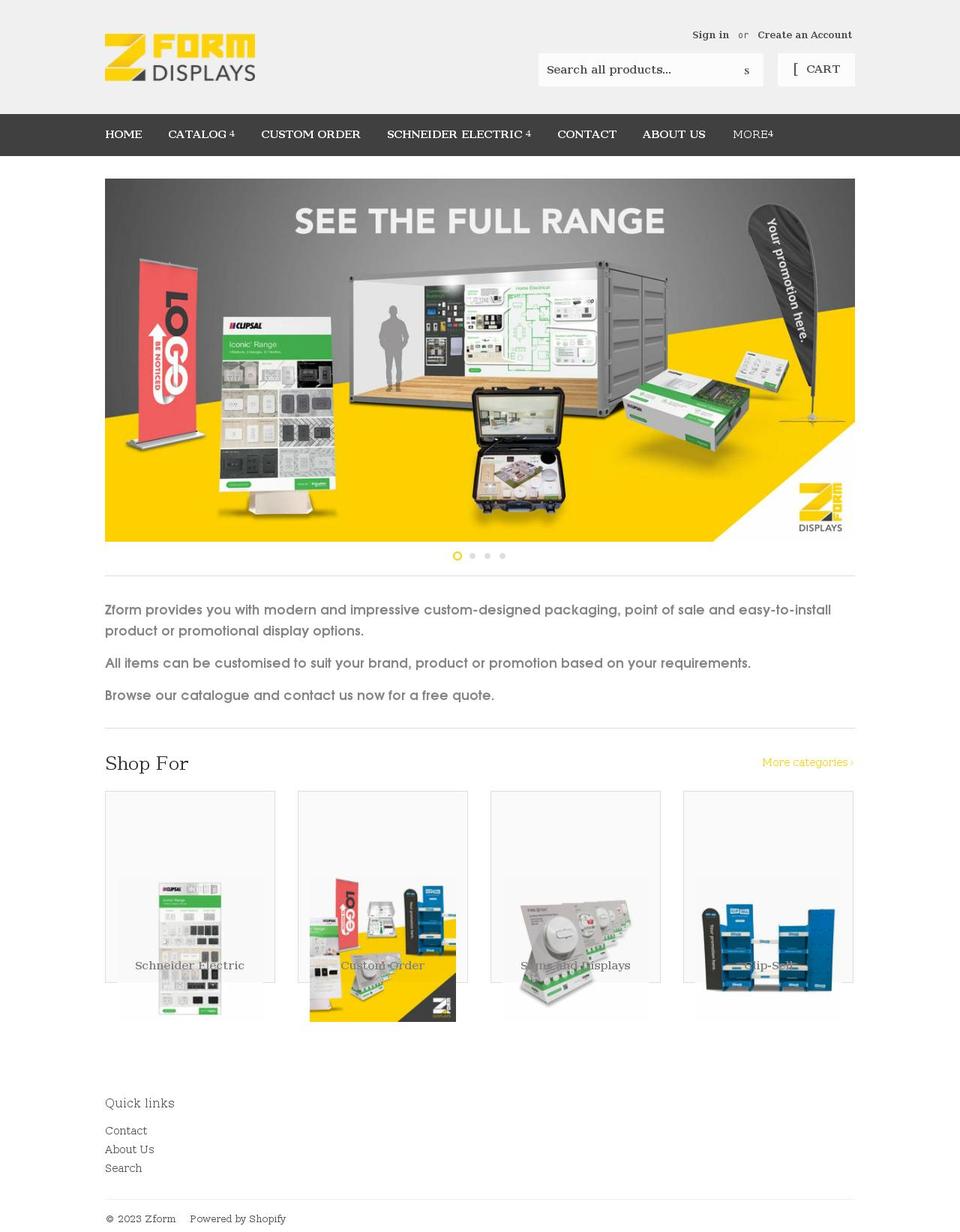 zform.com.au shopify website screenshot