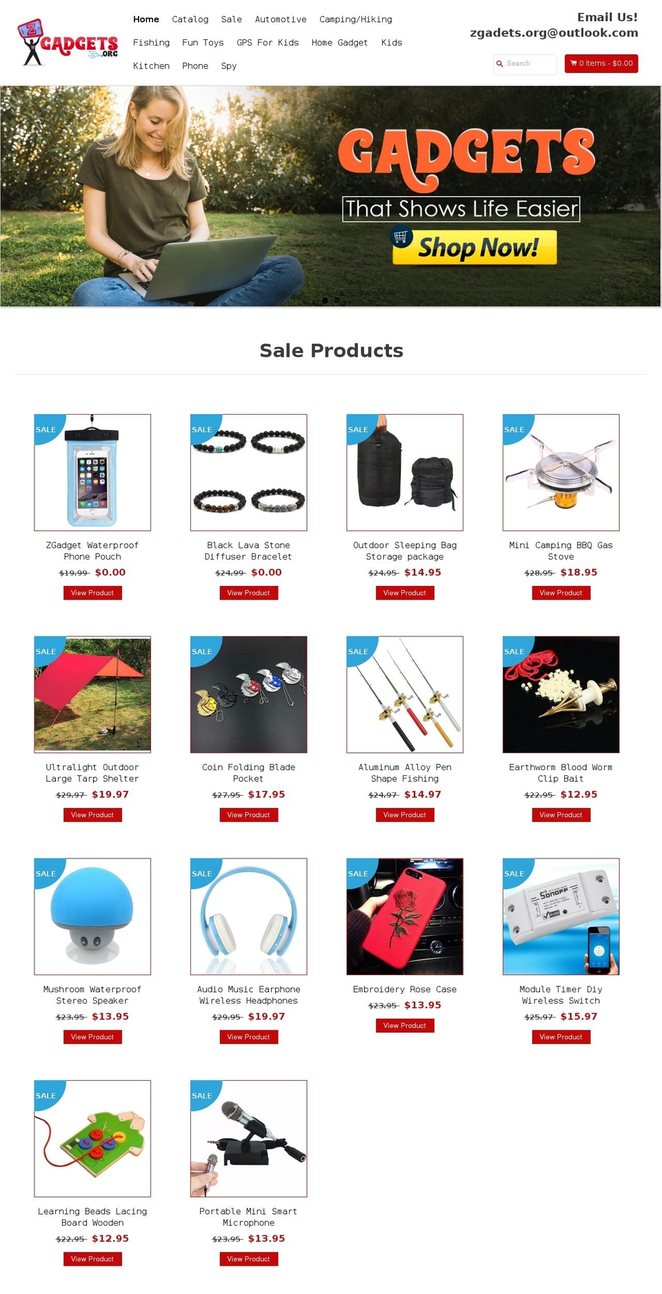 EcomClub Shopify theme site example zgadgets.org